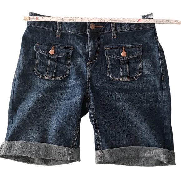 ✨Sold✨Old Navy Girls Dark Denim Shorts With Pockets Size 14 Adjustable Waist - Picture 13 of 14